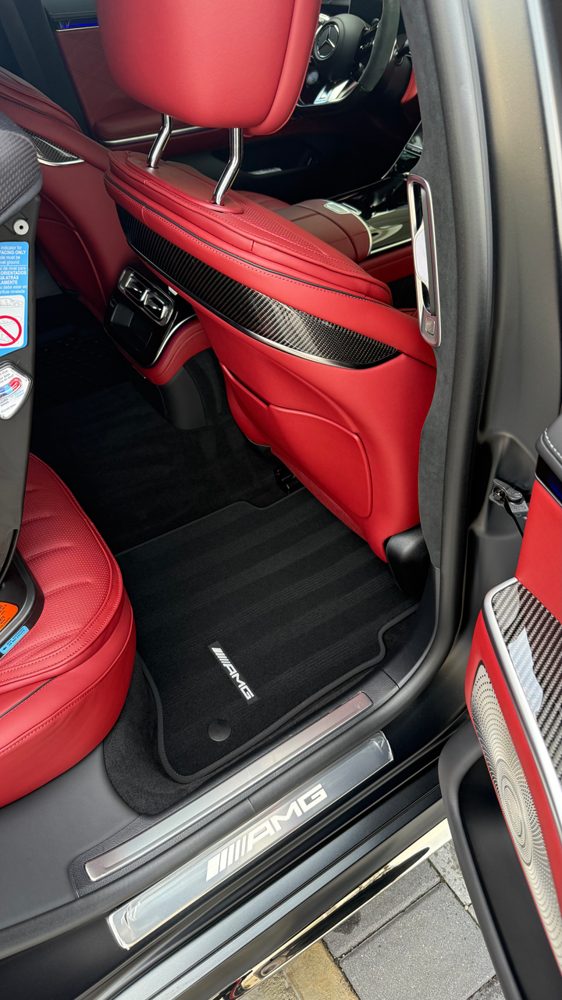 Red leather interior cleaned and conditioned
